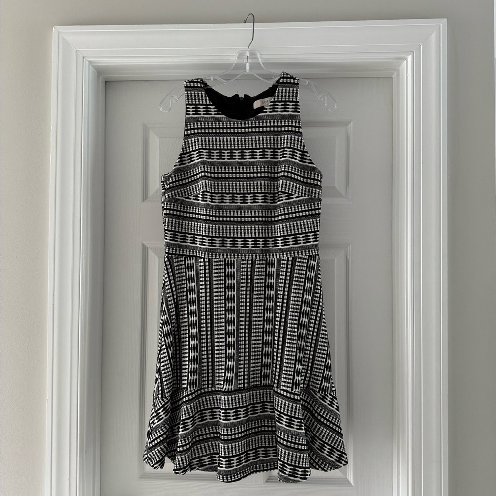 Loft Black and White patterned dress